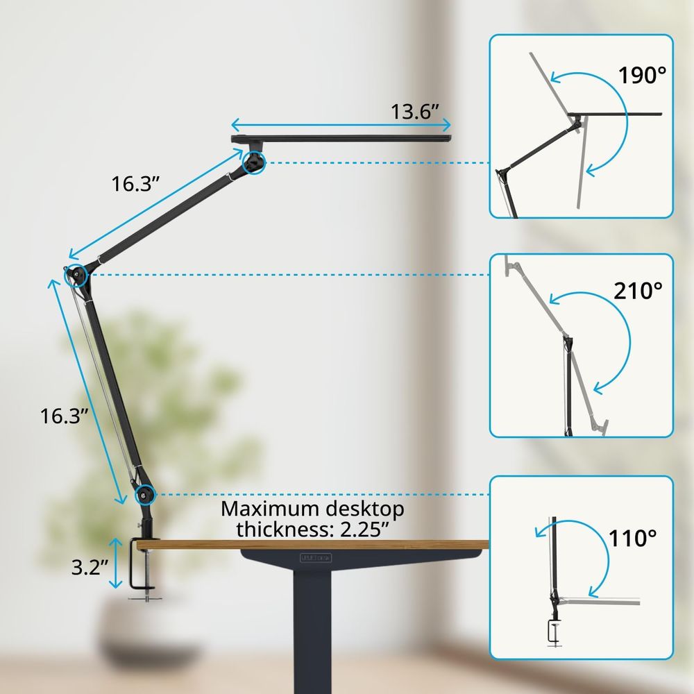 Adjustable 3-Color LED Desk La - огляд і ціна Setup Desk Monitor