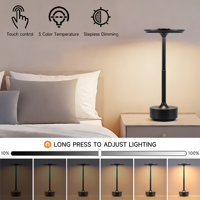 Cordless desk lamp, LED rechar - огляд і ціна Desk Setup On Bed
