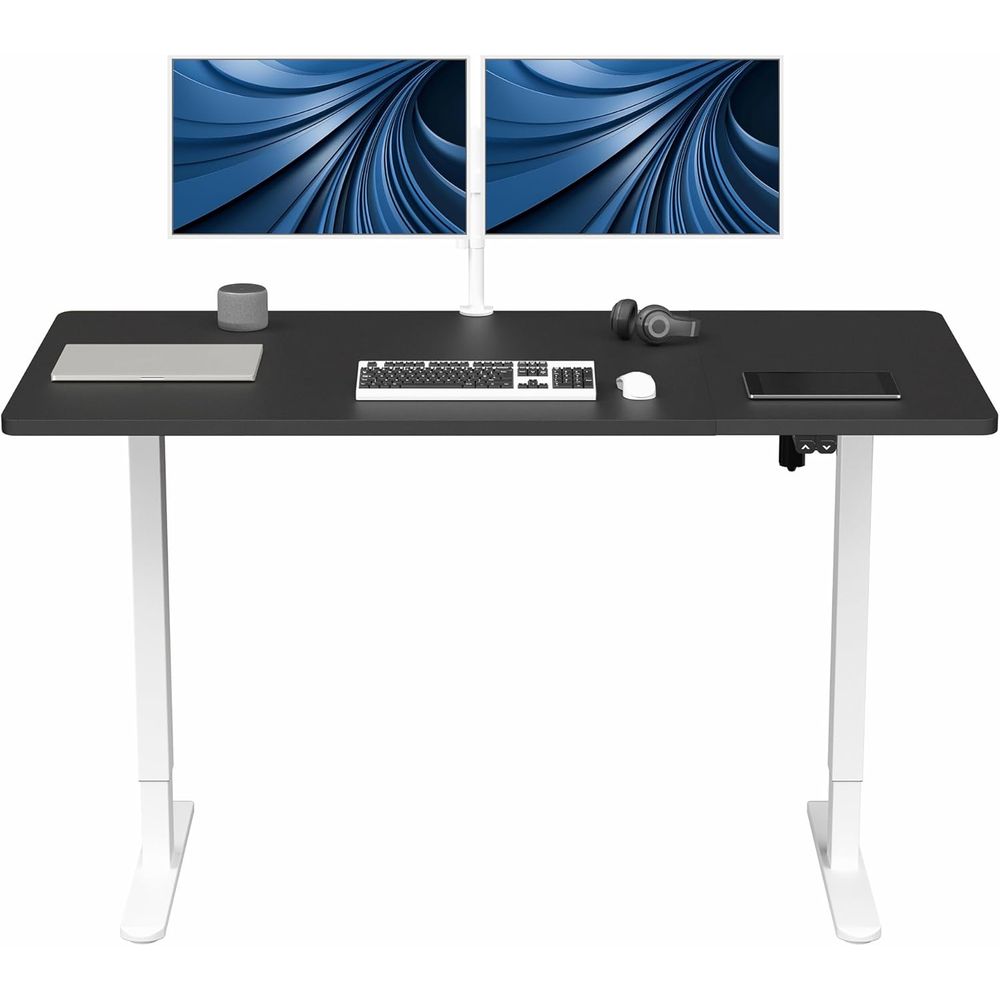 60x30 Inch Adjustable Height S - огляд і ціна Desk Setup Black And White