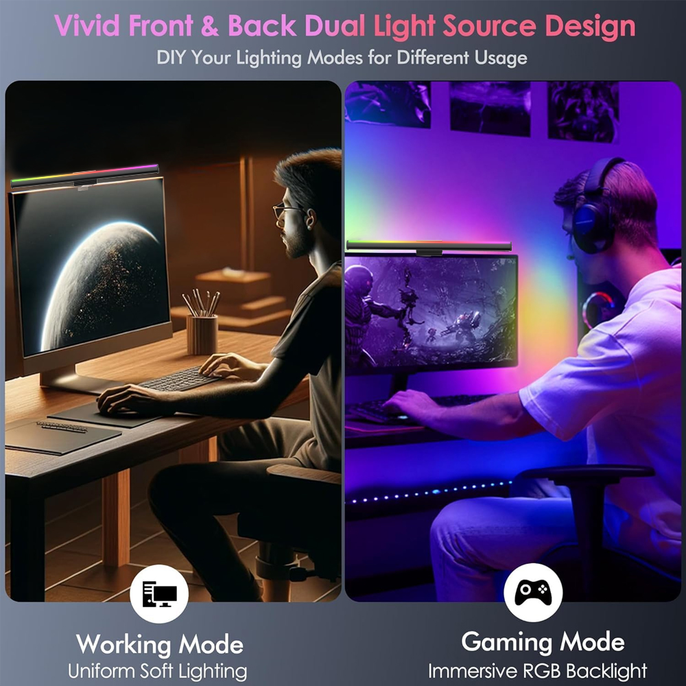 RGB Lightbar Monitor Light Bar - огляд і ціна Desk Setup On Bed