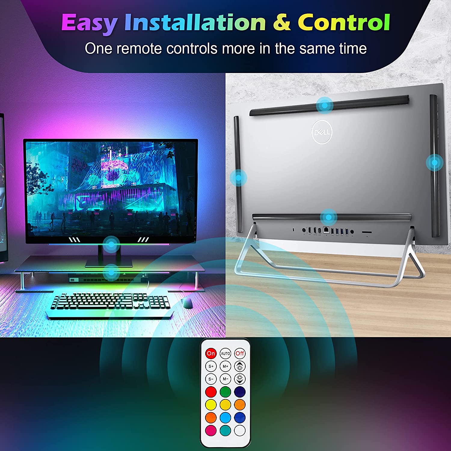 Under Monitor Light Bar RGB Dr - огляд і ціна Desk Setup No Monitor