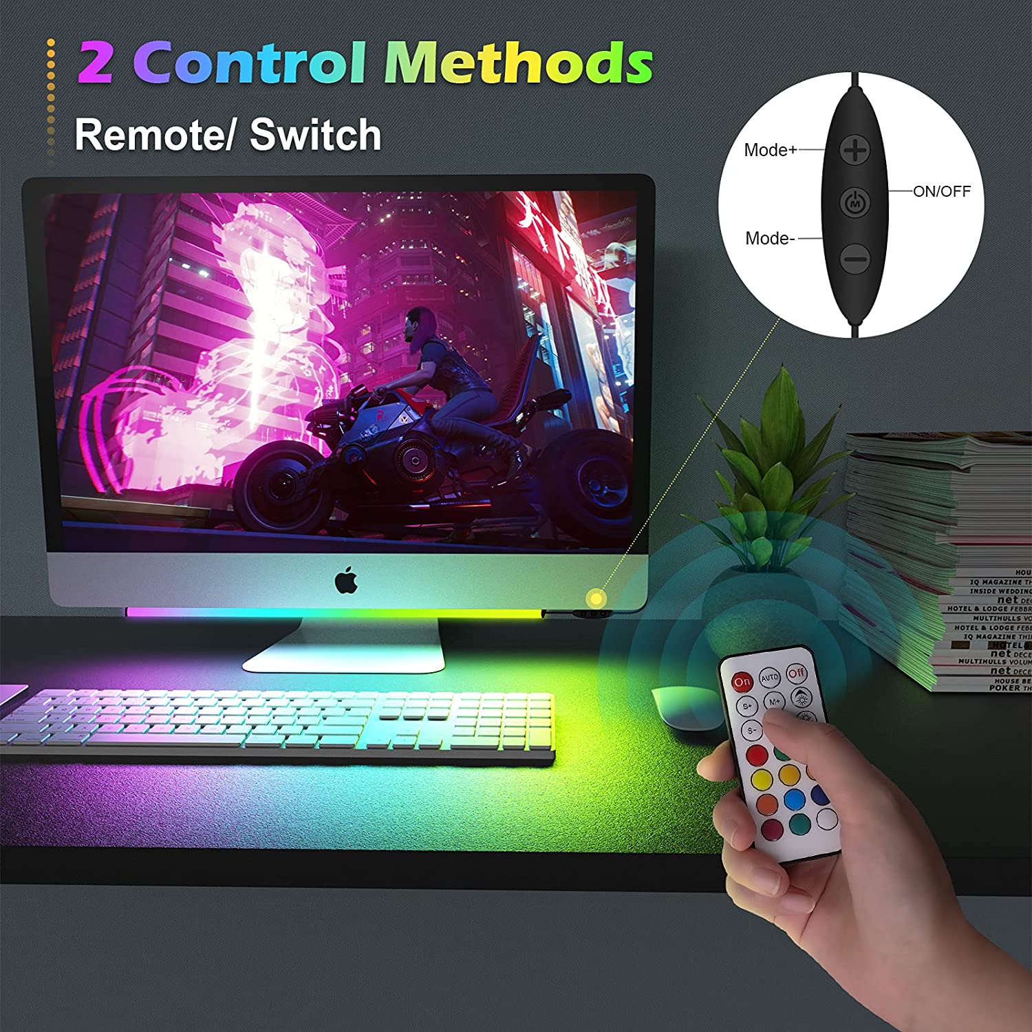 Under Monitor Light Bar RGB Dr - огляд і ціна Desk Setup No Monitor